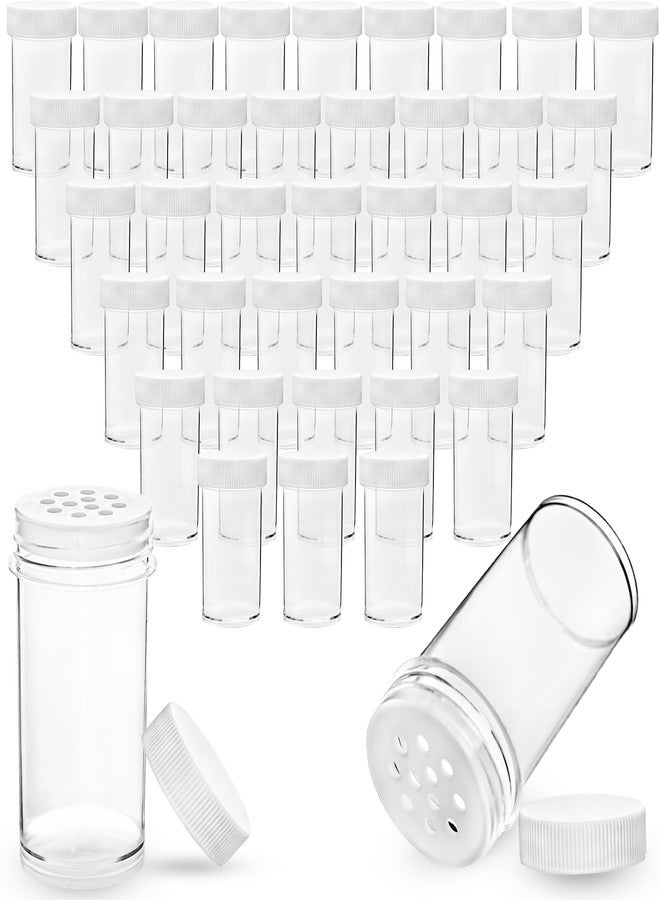 Conagel 40 Pack 1 oz Mini Plastic Spice Jars with White Caps Clear Empty Small Seasoning Containers Spice Bottles with Sifters for Kitchen and Home Storing Seasoning - Image 1